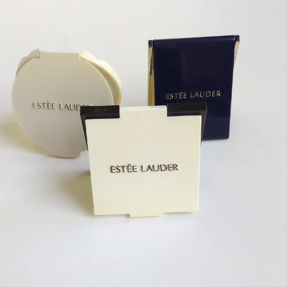 Vintage Estee Lauder Compact Standing Travel or Purse Mirrors - Rectangle Circle